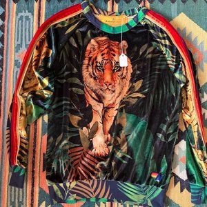 Aviator Nation Velvet Tiger Relaxed Crew Neck Sweatshirt